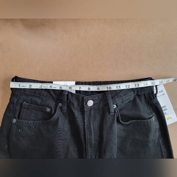 NWT H&M Denim Culotte High Waist Black Zip Jeans Size-30 - Picture 8 of 13